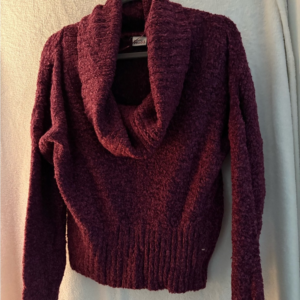 Mudd Rich Plum Cowl Neck Sweater